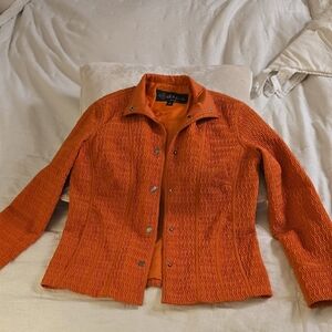 Artifacts Bold Orange Blazer Fitted Silhouette